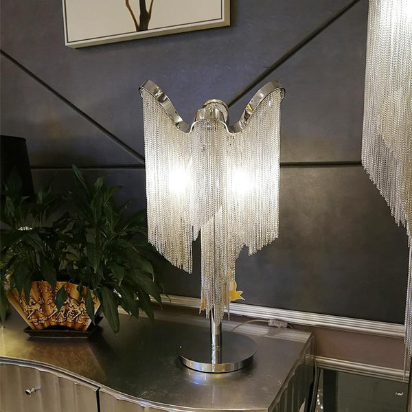 Modern Silver Tassel Floor Lamp