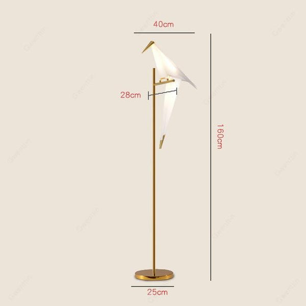 Modern Paper Birds Floor Lamp Gold