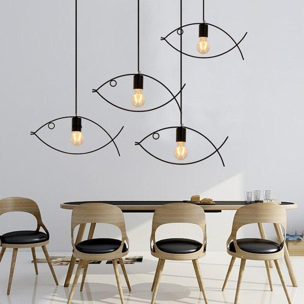 Wrought Iron Fish Shape Droplight